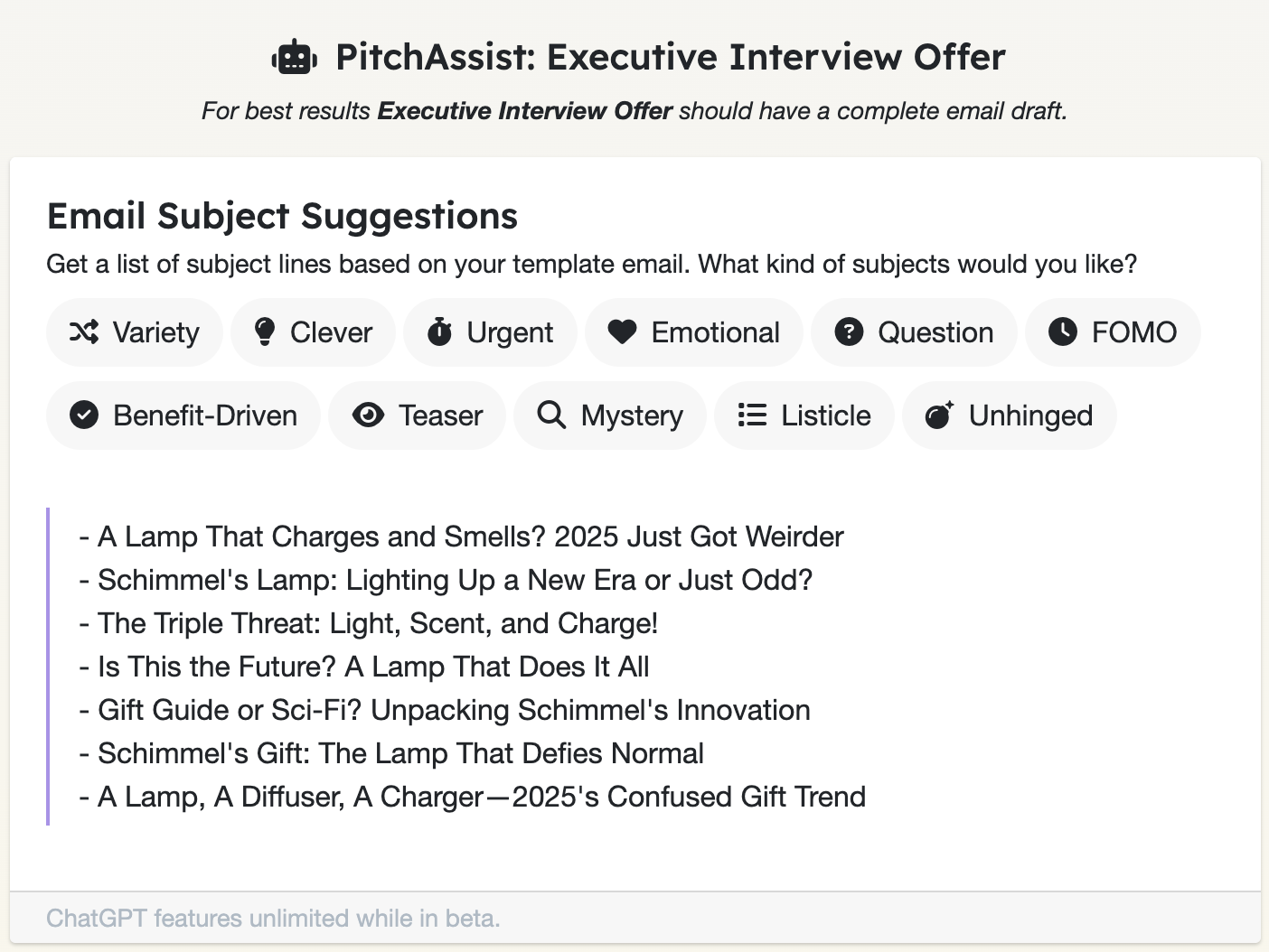 Unhinged Mode screenshot